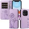 XINNI Cover per Xiaomi Poco X7 5G/Redmi Note 14 PRO 5G Case | Tarassaco Farfalla Goffrato PU Pelle Portafoglio Copertura