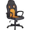 CLP Sedia Gaming Ufficio Elbing In Similpelle I Poltrona Racing Scrivania Con Braccioli E Rotelle I Poltrona Ergonomica | Colore nero/giallo
