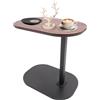 FROPIJ Tavolino piccolo a forma di C per laptop, comodino, regolabile in altezza (45 - 80 cm), girevole, in metallo, per divano, letto e divano (marrone noce)