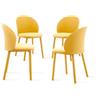 Mobili Fiver, Sedie Melissa, set da 4, Giallo senape, Polipropilene, Sedie Moderne per Soggiorno