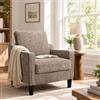Clevich Poltrona Salotto In Ciniglia Stile Retrò E Schienale Gambe In Legno Poltrona Imbottita Con Braccioli Relax Per Salotto Soggiorno Caffè Camera Da Letto (1pc, Marrone)