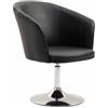 CLP Poltroncina Lounge Arcade Girevole In Similpelle I Poltrona Bar Sofa Ufficio Girevole Sedia Loft Imbottita Con Braccioli Colore:nero