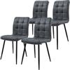 ML DESIGN modern living ML-Design Set di 4 Sedie per Sala da Pranzo Rivestimento in Pelle Finta Antracite Poltroncine da Cucina con Schienale e Gambe in Metallo Seduta Ergonomica Sedia per Soggiorno Salotto