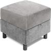 RTSFKFS Copri Pouf Quadrato 45×45 50×50 60×60 100×100 Cm, Elasticizzato Copri Poggiapiedi in Velluto per Soggiorno Camera da Letto(Grigio,65x65 cm)