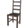 t m c s Tommychairs - Sedia modello Rustica per cucina, bar e sala da pranzo, robusta struttura in legno di faggio color noce scuro e seduta marrone