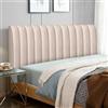 Songella Copri Testiera Letto Strisce Verticali Copertura Testiera Letto Vellutato Morbido Rivestimento per Camera da Letto Testiere Kaki 180cm