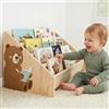 Hedgeink Libreria per Bambini 4 Livelli Doppia Faccia in Legno | Design a doppia faccia per più spazio. Libreria per bambini con ripiani frontali, ideale per tenere i libri in ordine