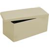 Home Tresor - Cassapanca Contenitore da 76cm, Pouf Pieghevole in Similpelle, HxLxP 38 x 76 x 38 cm, Tavolino Panca Poggiapiedi con Seduta Imbottita - Panna
