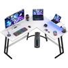 Devoko 150 x 130 cm Scrivania Gaming Angolare, Scrivania Angolare con Supporto per Monitor per Lo Studio, Il Gioco E Il Lavoro, Scrivania Gaming Ergonomica(Bianca)