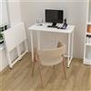 Rcynview Scrivania pieghevole Salvaspazio Tavolo pieghevole per computer da tavolo per ufficio a casa,Tavolino Pieghevole da Esterno ed Interni, PC Tavolini Pieghevoli Campeggio Portatili, 80x45.5x74 cm Bianca