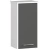 AKORD | Mobile Alto da Bagno FIN W30 a 1 Anta | Armadio a Muro Sospeso | Porta con Montaggio a Destra o a Sinistra | 30 x 60 x 22,5 cm | Peso 18 kg | Bianco/grigio grafite