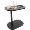 Gaabungky Tavolino a forma di C, piccolo tavolino da salotto, struttura stabile, ergonomico, per soggiorno, studio (nero, 45-80 cm)