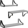 AMADA HOMEFURNISHING Amada 3 Mensole Sospese, Mensola da Muro in Legno Rustico per Camera da Letto/Bagno/Soggiorno/Cucina/Lavanderia, Mensole per Riporre Oggetti e Decorare Muri, Grigio