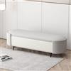 XDOPIRRS Cassapanca Contenitore da Interno, Panca Fondo Letto con Struttura in Legno Massello e Piedini in Metallo, Pouf Portaoggetti Rettangolare Imbottito per Ingresso, Camera da Letto(H,140cm/55.1in)
