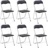 Marvin Set Di 6 Sedie Pieghevoli Con Struttura In Ferro Imbottite Salvaspazio Per Giardino Campeggio Sala Riunioni Eventi Cucina (Nero)