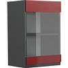 Vicco Mobile da cucina in vetro R-Line, Rosso, 40 cm | 1 Anta · 1 Ripiano · Profondità - 31 cm · ✓ Liberamente combinabile · ✓ Tutto in vista