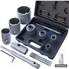 GSTK Set di 10 seghe a tazza per calcestruzzo (30 mm, 40 mm, 50 mm, 65 mm) con asta di collegamento SDS Plus e 5 raccoglitori di polvere, kit per sega a tazza per calcestruzzo, cemento, pietra di