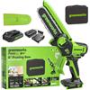 Greenworks Mini motosega senza spazzole da 24 V, 15,2 cm, piccola sega manuale senza fili (ideale per rami di alberi, potatura e campeggio), batteria da 2,0 Ah e caricabatterie inclusi