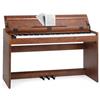 BAKAJI Tastiera Musicale Elettrica con 88 Tasti Pesati con Meccanica a Martelletto e 3 Pedali, Pianoforte Musicale Elettrico con 600 Ritmi e 80 Brani Integrati, Attacco per Cuffie, USB, MIDI (Marrone)