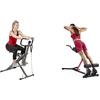 Sunny Health & Fitness Sunny Health and Fitness Unisex's Station-SF-BH620062 Hyperextension Roman Chair with Dip Station + Row-N-Ride™ PRO Squat Assist Trainer, Rowing Machine w/Digital Monitor & Resistance Bands
