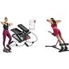 Sunny Health & Fitness Sunny Health and Fitness Total Body Smart 2-in-1 Stepper Machine, Total Body Workout, Adjustable + Unisex's Station-SF-BH620062 Hyperextension Roman Chair with Dip Station, Black, One Size