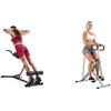 Sunny Health & Fitness Sunny Health and Fitness Unisex's Station-SF-BH620062 Hyperextension Roman Chair with Dip Station + Squat Assist Upright Row-N-Ride Rowing Machine, Horse Riding Machine, Full Body Exercise