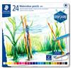 STAEDTLER 146 10C Matite acquerellabili - 24 colori, astuccio metallo | Colori solubili in acqua, sfumabili con pennello bagnato, esagonali - colori vivaci per ogni età - Art.-Nr. 14610C M24