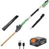 WORKPROX Tagliasiepi telescopico a Batteria 20V con Batteria da 2,0 Ah e Cavo di Ricarica Type-C, 2,8m Tagliasiepi Elettrico, Lunghezza Lama 45cm, Diametro di Taglio 18mm per Giardino, Siepi alte