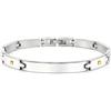 amorili Bracciale Uomo Acciaio e Oro Personalizzato con Incisione - Braccialetto Uomo Personalizzabile in Acciaio Inox - Inciso con Nome Data Frase - Idea Regalo Uomo bcc3190
