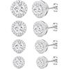 J.Fée Orecchini Donna Argento 925, Set Orecchini Donna Diamante 3/4 Paia | Orecchini da Donna in Zirconi e Perle, Ipoallergenici, Disponibili in Varie Forme - Regalo per Lei.