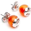 Tamashii orecchini Sphere con pietra corniola di 8 mm e OM in argento 925.EHST8-19