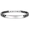 amorili Bracciale Uomo Personalizzabile con Incisione in Acciaio Inox e Ceramica - Gioiello Maschile Personalizzato con Frasi e Date - Idea Regalo Uomo