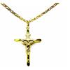 PEGASO GIOIELLI Collana da Uomo in Oro Giallo 18kt (750) Catena Pernice Cm 50 Pendente Croce Cristo Smussata Concava