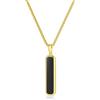 GAVU Collana da Uomo in Acciaio Inox con Ciondolo Piastrina di Pietre Naturali, Collana Catena Uomo con Ciondolo Targhetta, Lapislazzuli, Onice, Turchese