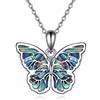URONE Collana da donna con ciondolo a forma di farfalla, in argento Sterling, regalo per donne, one, Argento sterling, Turchese