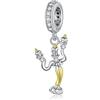 LES FOLIES DI PAOLA GRIECO Charm Candela la Bella e la Bestia Lumière per Disney in argento 925 - Les Folies per Pandora