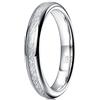 THREE KEYS JEWELRY Silver Tungsten Wedding Ring Imitated Meteorite Inlay Bands for Men Women 4mm / 6mm / 8mm