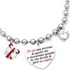 dalcuore Bracciale Amicizia Donna Acciaio Ipoallergenico Regolabile. Charm Frase Incisa. Idea Regalo Originale per Lei: Compleanno, Natale, Laurea. Perfetto per Amica, Fidanzata, Sorella, Mamma, Zia.