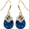 Navachi Orecchini pendenti placcati in oro 18 carati con cristallo a forma di fiore con zirconi multicolore