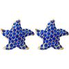Navachi Orecchini a perno placcati in oro 18 k, a forma di stella marina, stella mar