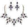 EVER FAITH Set di gioielli da donna con strass, bavaglini chunky choker, collana e orecchini da donna, per feste di nozze