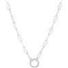 Fimhut Collana da donna con clip a forma di paperclip con anello a moschettone, placcata in oro/argento 14 carati, collana minimalista per ciondoli, collana versatile da donna