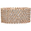 Bling Jewelry Moda Nuziale Spose Ampio Rosa Placcato Oro Bianco Cristallo Incrostato Dichiarazione Braccialetto Stretch Per Le Donne Adolescenti Prom Regolabile