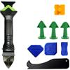 QKEPCY Raschietto Silicone Professionale 5 in 1 Strumenti per Calafataggio Silicone Kit Spatola Rimuovi Silicone Utensili di Finitura Sigillante per Finestra Cucina Bagno(Verde)