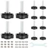 XZLUPUP 12 Pezzi Manopola a Stella M8 x 25mm Vite Serraggio Dadi Kit | Manopole stella filettate M8, dadi rondelle in acciaio, serraggio manuale, maschere falegnameria