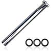 BGCCWJ Sifone universale in acciaio inox, 300 mm, tubo di scarico, tubo di scarico, sifone per prolunga di scarico, lavandino, lavandino e tubo di scarico, con dado, rondelle in gomma di tenuta