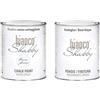 bianco Shabby CHALK PAINT Bianco Ghiaccio & FINITURA - Pittura Shabby Chic EXTRA OPACA (1 litro) + Finitura Trasparente Opaco (1 litro)