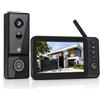TKMARS Campanello Videocitofono wireless senza abbonamento con telecamera | Installazione in 1 minuto，Telecamera 170° Ultra Grandangolo, Schermo IPS 4,3'',Audio bidirezionale , IP65 Impermeabile