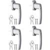 AUTOUTLET 4PCS Maniglie per Finestra da 35mmcon Serratura a Chiave Blocco di Sicurezza Colore Grigio Maniglie per Balcone Porte