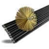 Kibros Kit spazzacamino classico non intubate acciaio Ø 250 mm 9 aste | Scovolo in acciaio piatto, 9 aste nere cave Ø 17 mm, 9×1,4 m per un totale di 12,6 m.